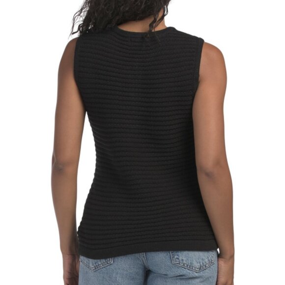 GEMMA+ JANE Chunky Gold Tone Button Sweater Vest - Picture 3 of 3